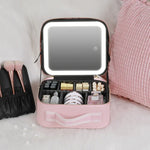 NICELAND TM1060 Kosmetiktasche mit großem Fassungsvermögen und Lampe, tragbar, klein (Rosa), klein (Schwarz), groß (Rosa), groß (Schwarz)