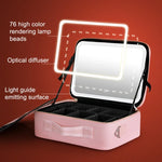 NICELAND TM1060 Kosmetiktasche mit großem Fassungsvermögen und Lampe, tragbar, klein (Rosa), klein (Schwarz), groß (Rosa), groß (Schwarz)
