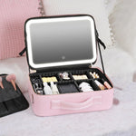 NICELAND TM1060 Kosmetiktasche mit großem Fassungsvermögen und Lampe, tragbar, klein (Rosa), klein (Schwarz), groß (Rosa), groß (Schwarz)