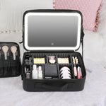 NICELAND TM1060 Kosmetiktasche mit großem Fassungsvermögen und Lampe, tragbar, klein (Rosa), klein (Schwarz), groß (Rosa), groß (Schwarz)