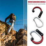 Aluminiumlegierung D-förmiger Outdoor-Kletterhaken, S (Gold), S (Rot), S (Schwarz), S (Blau), M (Schwarz), M (Rot)