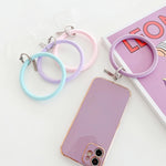 3 Stück Handyhüllen Silikonarmband Schlüsselanhänger Sturzsicheres Handy-Lanyard mit Patch, Pink, Lila, Blau, Zitronengelb, Orange, Rot, Schwarz, Weiß, Minzgrün
