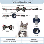 Anti-Verlust Bedrucktes Schleifen-Haustierhalsband mit Glocke für AirTag 2. Gen / AirTag 1. Gen, Gelb, Blau, Pink, Dunkelblau, Orange, Minzgrün