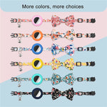 Anti-Verlust Bedrucktes Schleifen-Haustierhalsband mit Glocke für AirTag 2. Gen / AirTag 1. Gen, Gelb, Blau, Pink, Dunkelblau, Orange, Minzgrün