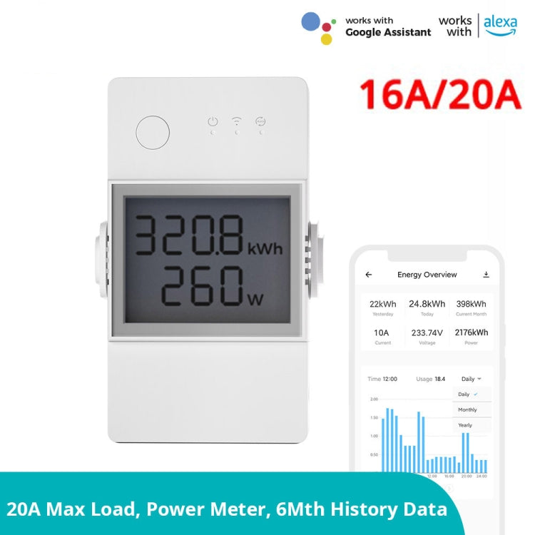 Sonoff POW Elite Intelligenter Stromverbrauchsstatistik Strommessschalter, 16 A, 20 A