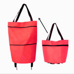Tragbarer Einkaufswagen, faltbare Einkaufstasche mit Rädern, Rot, Grün, Blau, Schwarz, Orange