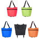 Tragbarer Einkaufswagen, faltbare Einkaufstasche mit Rädern, Rot, Grün, Blau, Schwarz, Orange