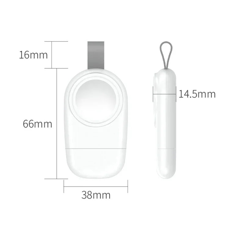 Tragbares kabelloses USB-Ladegerät mit Magnetverschluss für Apple Watch 1/2/3/4/5/6/7/SE, Weiß