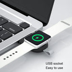 Tragbares kabelloses USB-Ladegerät mit Magnetverschluss für Apple Watch 1/2/3/4/5/6/7/SE, Weiß