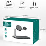 3-in-1 Magnetisches kabelloses Ladegerät für iPhone12/13/14/15/16 & iWatch & AirPods, 3-in-1 Weiß, 3-in-1 Schwarz