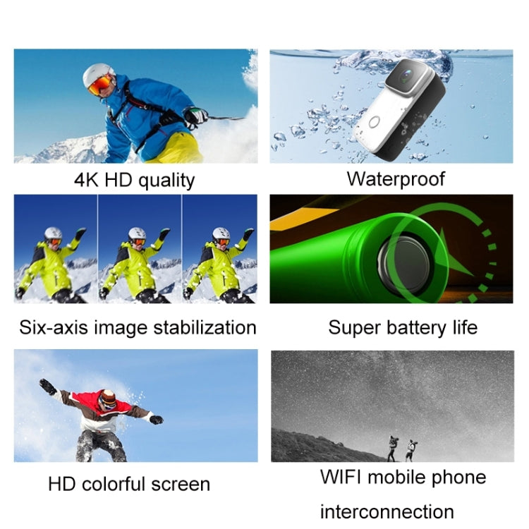 Daumen Action-Kamera 4K HD Anti-Wackel WiFi Kamera, (Weiß), (Schwarz)