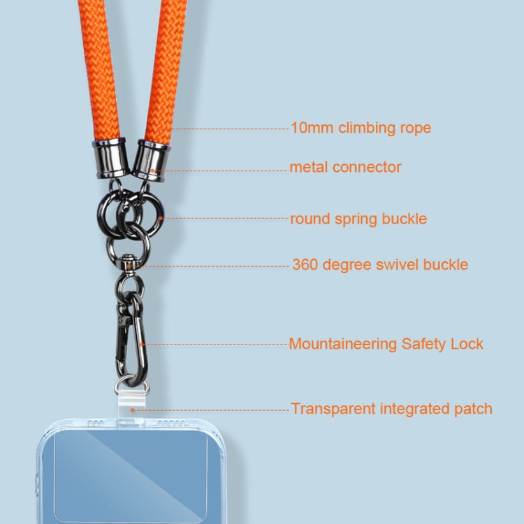 Handy-Bergsteigerseil Lanyard Kann um den Hals oder quer getragen werden, Schwarz, Orange, Himmelblau, Rot, Edelsteinblau, Violett, Ziegelorange