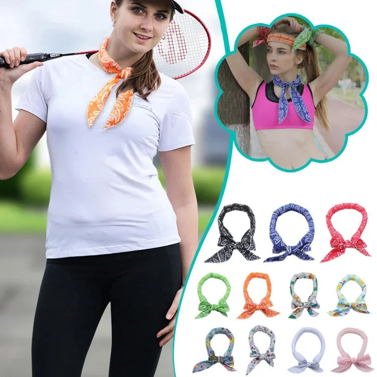 3 Stücke Sommer Kühlung Bandana Halstuch für Damen, Herren, Kinder, Haustiere, Schwarze Blätter, Blaue Blätter, Rote Blätter, Grüne Blätter, Gelbe Blätter