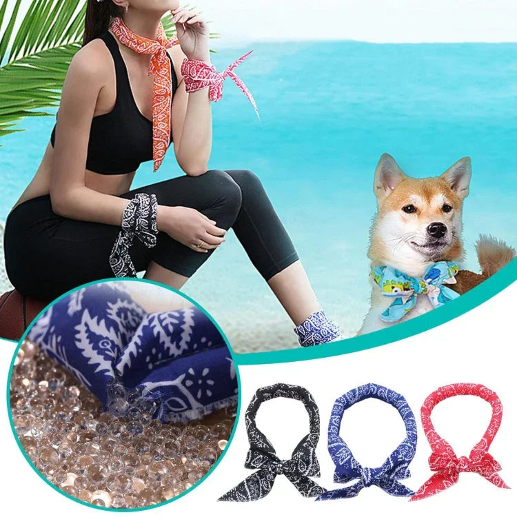 3 Stücke Sommer Kühlung Bandana Halstuch für Damen, Herren, Kinder, Haustiere, Schwarze Blätter, Blaue Blätter, Rote Blätter, Grüne Blätter, Gelbe Blätter