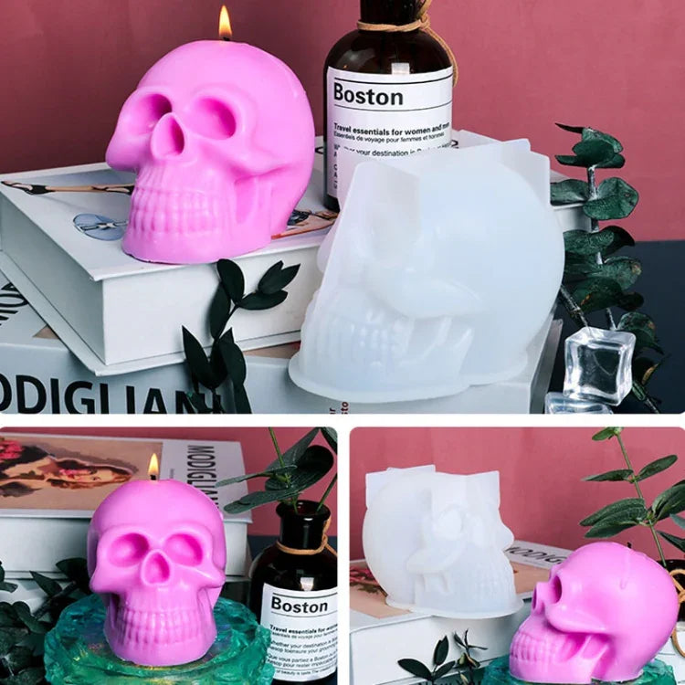 D804 Epoxidharz-Form Totenkopf-Kerzen-Silikonform, D804