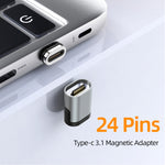 TZ28 PD 100W 24Pin Fast Charge Data and Video Transmission Type-C / USB-C Magnetic Adapter