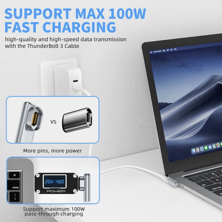 TZ30 PD100W 24-Pin Schnelllade Type-C / USB-C Magnetischer Winkeladapter für MacBook Notebook Anschluss