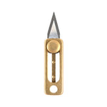 Messing Mini Messer Tragbarer EDC Schlüsselanhänger Anhänger Schieb-Entpackmesser, Messing
