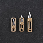 Messing Mini Messer Tragbarer EDC Schlüsselanhänger Anhänger Schieb-Entpackmesser, Messing