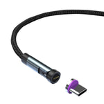 CC57 Rotierendes magnetisches Schnelllade-Datenkabel, Stil: 1m + Type-C / USB-C + Rot, 1m + Type-C / USB-C + Schwarz, 2m + Type-C / USB-C + Rot, 2m + Type-C / USB-C + Schwarz