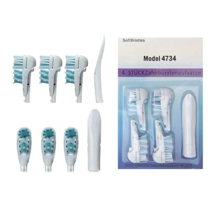 4 Stk./Set Multidirektionaler elektrischer Ersatzzahnbürstenkopf für Oral B 3733 4732 4734