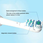 4 Stk./Set Multidirektionaler elektrischer Ersatzzahnbürstenkopf für Oral B 3733 4732 4734