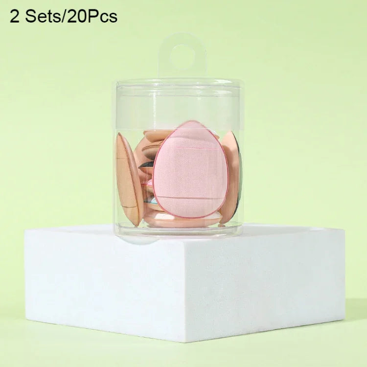 2 Sets/20 Stück Verpackung, zufällige Farbauswahl, Mini-Fingerquasten aus Leder für Nass- und Trocken-Make-up, 20 Stück Blau, 20 Stück Weiß, 20 Stück Dunkler Hautton, 20 Stück Rosa-Lila, 20 Stück Schwarz, 2 Sets/20 Stück Gemischte Farben