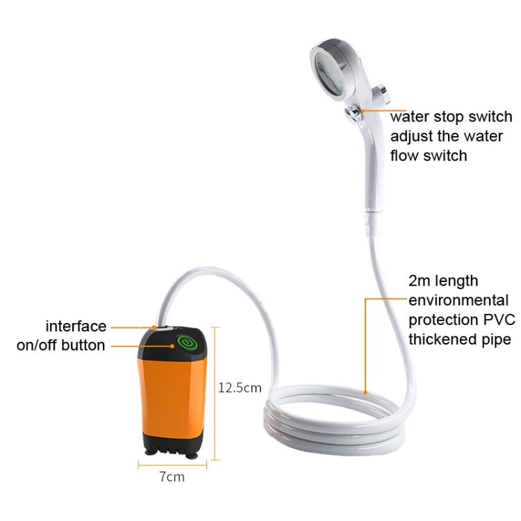 Elektrische Camping-Dusche, tragbar, für Outdoor, Schlafsaal, einfaches Modell 4400 mAh, 3-Gang-Modell 4400 mAh, Digitalanzeige 4400 mAh, Digitalanzeige 7800 mAh