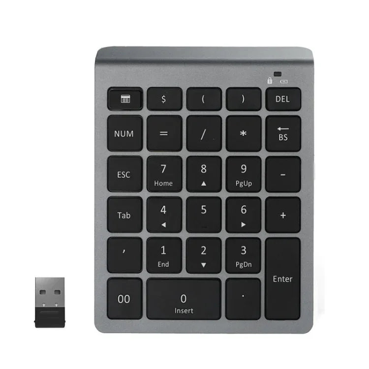 BT302 28 Tasten Laptop Mini Funk-Tastatur, Spezifikation:, Bluetooth (Schwarz), Bluetooth (Grau), 2.4G (Schwarz), 2.4G (Grau)