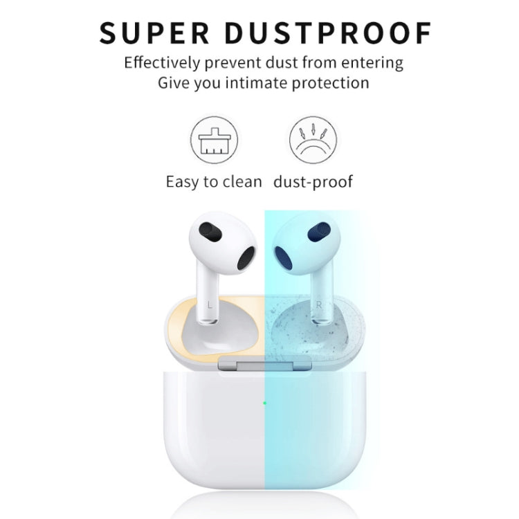 2 STK Innere Kopfhörerabdeckungsaufkleber Staubschutzfolie für Airpods 3, Schwarz, Gold, Silber, Roségold, Rot, Grün, Blau, Lila