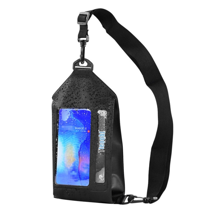 Tteoobl Wasserdichte Schwimm-Umhängetasche für Handys, Touchscreen-Brusttasche,Stil: Reißverschlussmodell, Klebemodell