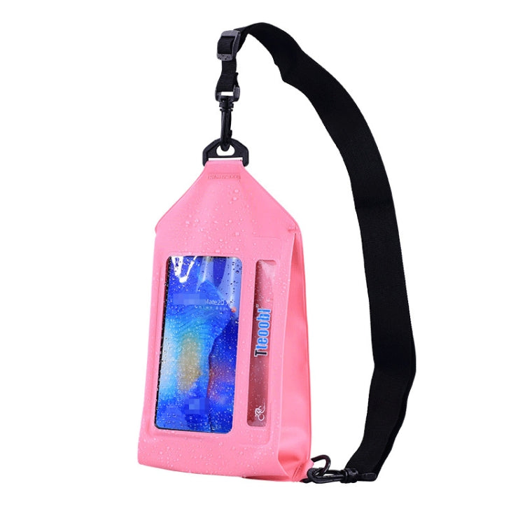 Tteoobl Wasserdichte Schwimm-Umhängetasche für Handys, Touchscreen-Brusttasche,Stil: Reißverschlussmodell, Klebemodell