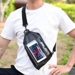 Tteoobl Wasserdichte Schwimm-Umhängetasche für Handys, Touchscreen-Brusttasche,Stil: Reißverschlussmodell, Klebemodell