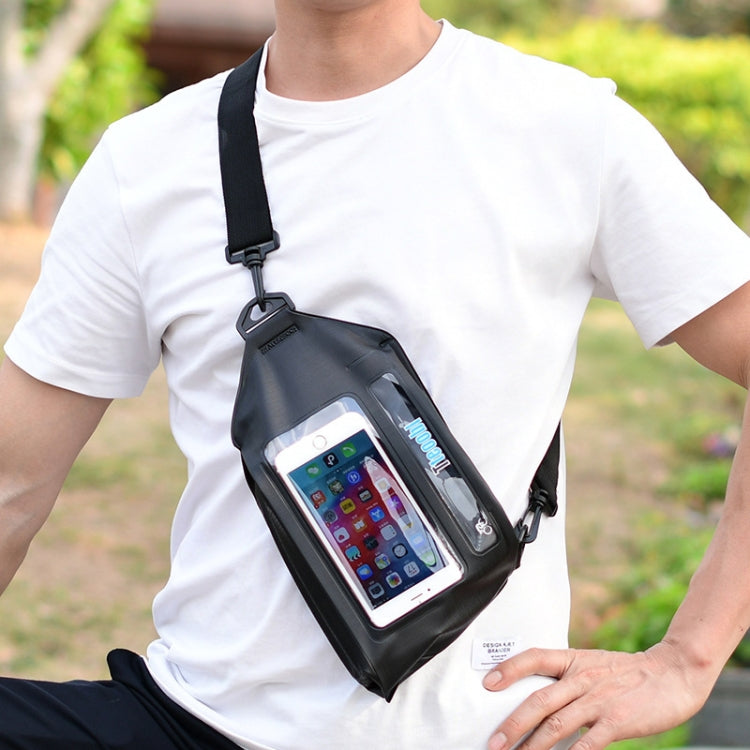 Tteoobl Wasserdichte Schwimm-Umhängetasche für Handys, Touchscreen-Brusttasche,Stil: Reißverschlussmodell, Klebemodell