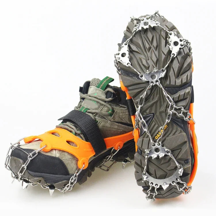 1 Paar 23 Spikes Steigeisen Outdoor Winterwandern Eisfischen Schneeschuhspikes,Größe:, M Orange, L Orange, XL Orange, M Schwarz, L Schwarz, XL Schwarz
