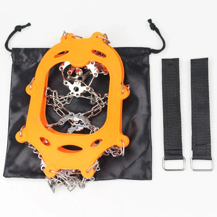 1 Paar 23 Spikes Steigeisen Outdoor Winterwandern Eisfischen Schneeschuhspikes,Größe:, M Orange, L Orange, XL Orange, M Schwarz, L Schwarz, XL Schwarz