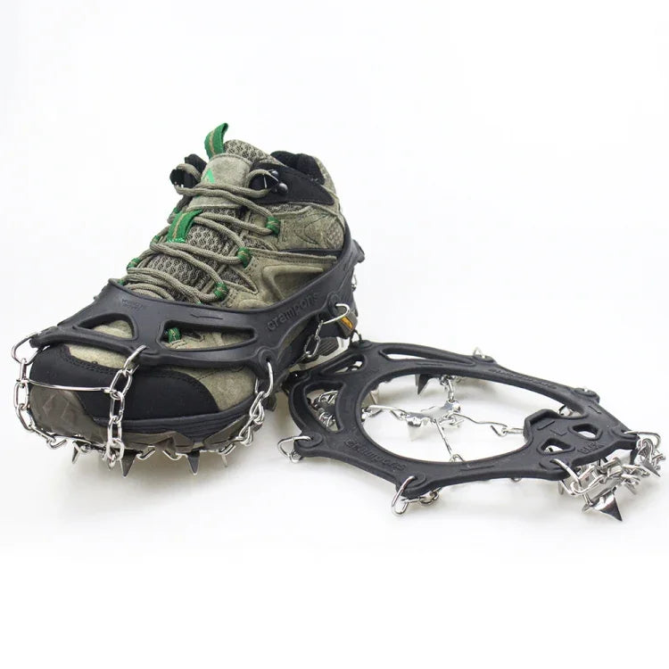 1 Paar 23 Spikes Steigeisen Outdoor Winterwandern Eisfischen Schneeschuhspikes,Größe:, M Orange, L Orange, XL Orange, M Schwarz, L Schwarz, XL Schwarz