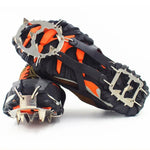 1 Paar 18 große Spikes Steigeisen Outdoor Winterwandern Eisfischen Schneeschuhspikes, Größe:, L Schwarz, L Orange
