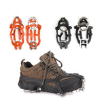 1 Paar 18 große Spikes Steigeisen Outdoor Winterwandern Eisfischen Schneeschuhspikes, Größe:, L Schwarz, L Orange
