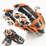 1 Paar 18 große Spikes Steigeisen Outdoor Winterwandern Eisfischen Schneeschuhspikes, Größe:, L Schwarz, L Orange