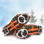 1 Paar 18 große Spikes Steigeisen Outdoor Winterwandern Eisfischen Schneeschuhspikes, Größe:, L Schwarz, L Orange