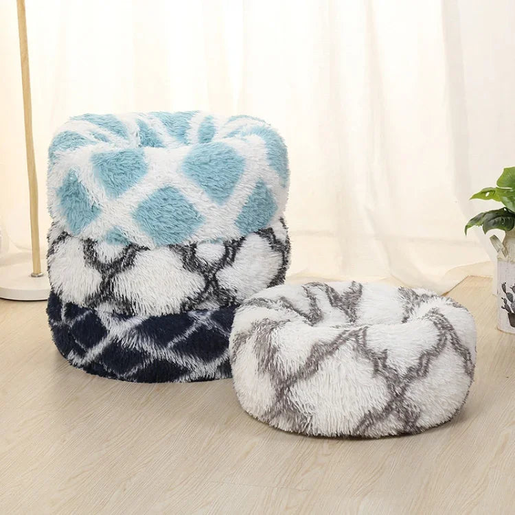 Runde Hundehütte mit warmem Hundebett für langhaarige Haustiere, 40 cm, 50 cm, 60 cm