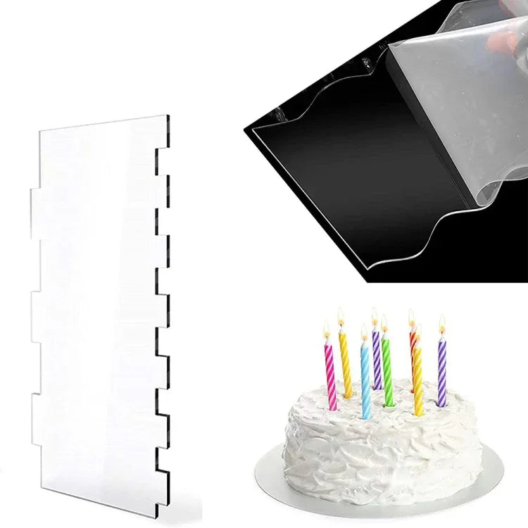 6-in-1-Set aus transparentem Acryl-Kuchenschaber und Glättungswerkzeug, 6-in-1