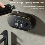 W2 Wandmontierter USB-Ladestation Automatischer Schaumseifenspender mit Zeit- und Temperaturanzeige, Weiß, Schwarz