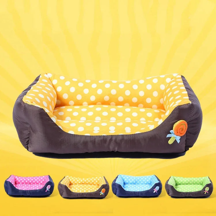 Quadratisches Hundezwingerkissen mit Cartoon-Motiv für kleine und mittelgroße Haustiere, S, M, L