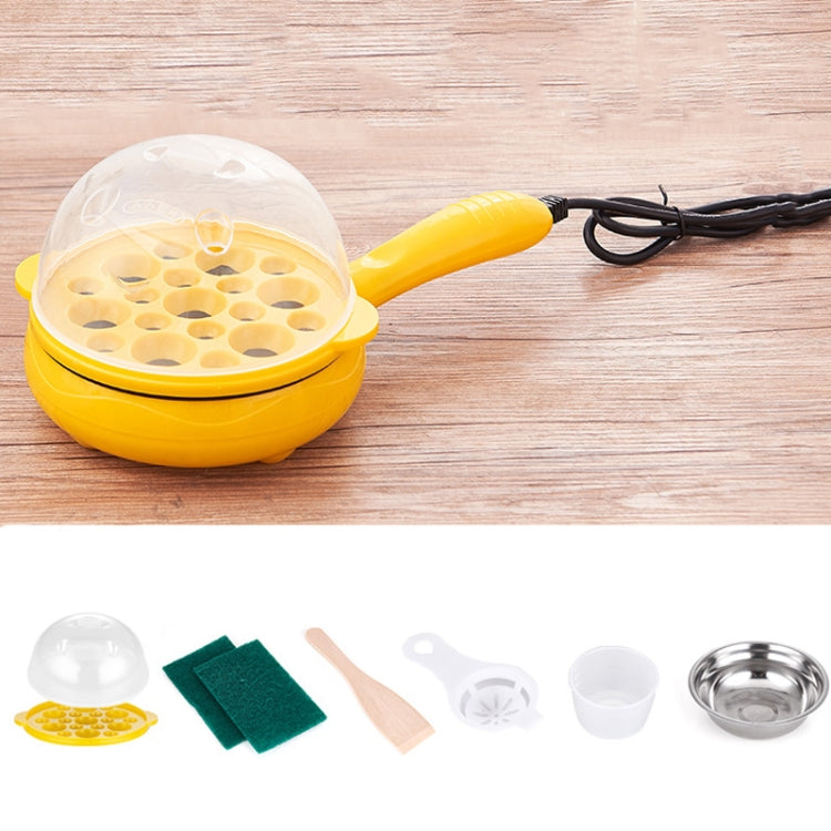 350W Elektrischer Eier-Omelett-Kocher, Bratpfannen-Dampfgarer, EU-Stecker, Stil: Einzelschicht-Set Gelb, Doppelschicht-Set Gelb, Pfanne + Holzschaufel Gelb, Einzelschicht-Set Pink, Doppelschicht-Set Pink, Pfanne + Holzschaufel Pink