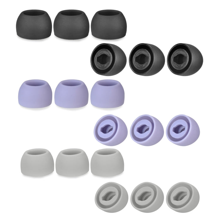 6 STÜCK Silikon Ohrstöpsel für TWS Samsung Galaxy Buds Pro, groß Schwarz, mittel Schwarz, klein Schwarz, groß Grau, mittel Grau, klein Grau, groß Lila, mittel Lila, klein Lila