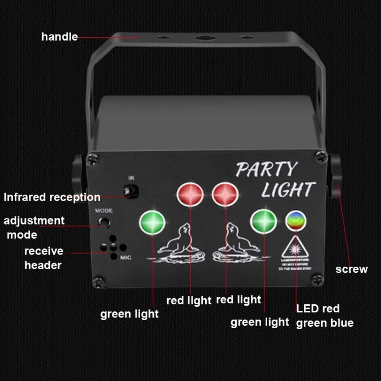 T10 Sprachgesteuertes Mini-Bühnenlaserlicht, Atmosphärenlicht mit Fernbedienung