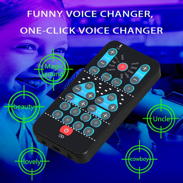 M10 Mobiler Computer Soundkarte Mini-Stimmenverzerrer K-Song Aufnahme Bluetooth Stimmenverzerrer, M10
