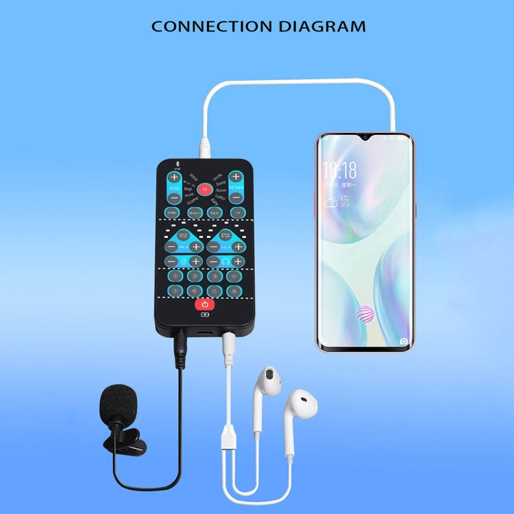 M10 Mobiler Computer Soundkarte Mini-Stimmenverzerrer K-Song Aufnahme Bluetooth Stimmenverzerrer, M10